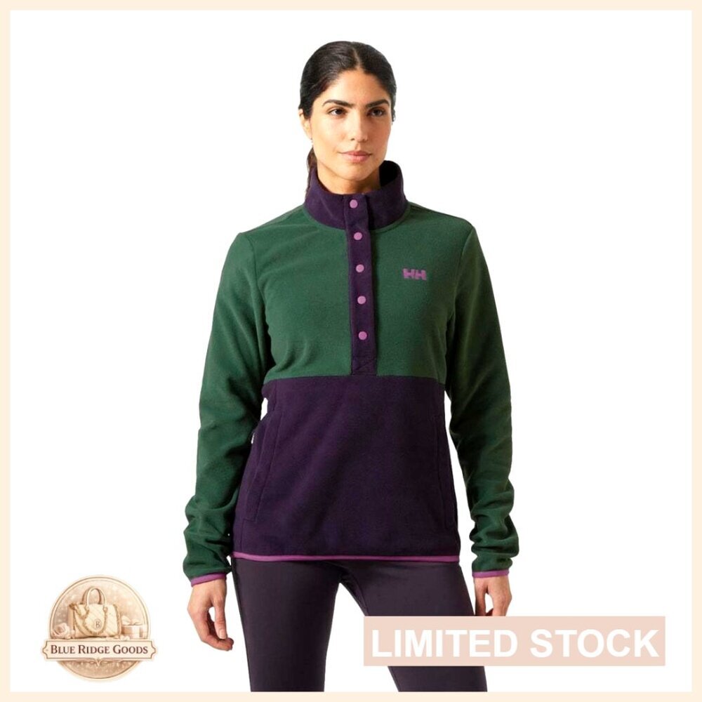 Lightweight Fleece Half Zip Pullover Snap Closure Casual Hiking Outdoor Wear